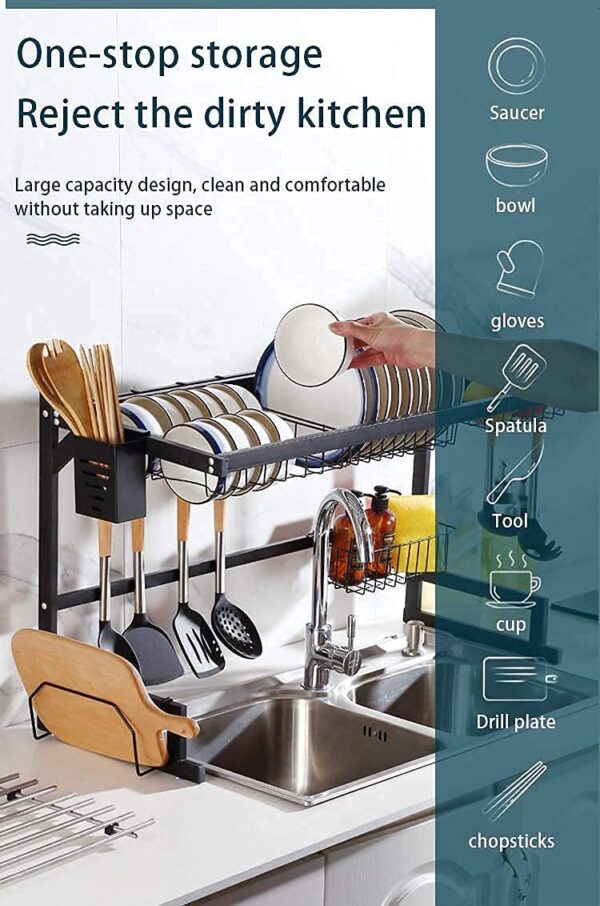 Space Saving Dish Draining Rack (85cm) - Image 4