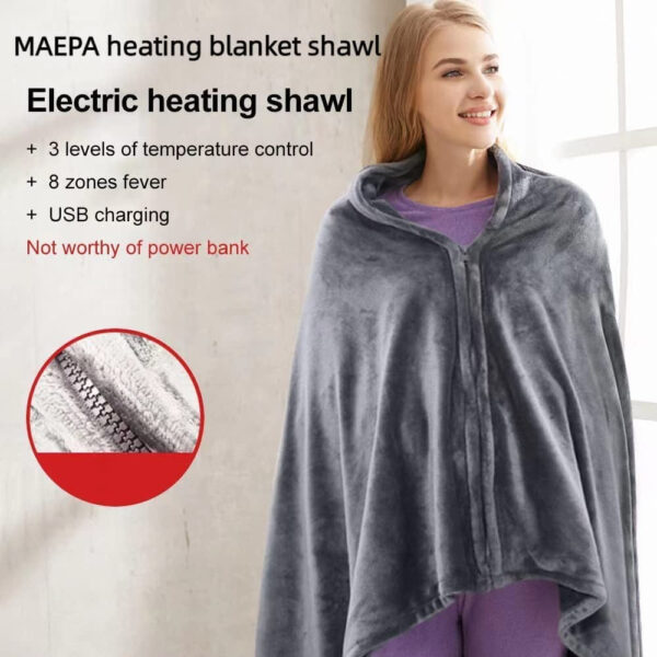 Luxury Flannel Wearable Heated Throw Blanket - Image 5