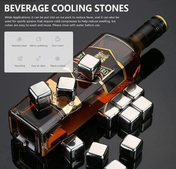 Reusable Stainless Steel Ice Cubes (8 pcs) - Image 8