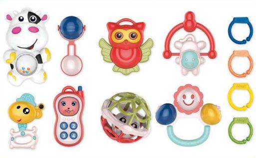 Toy Rattle Set for Teething Babies (8 pcs)