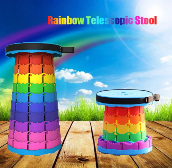 Rainbow Retractable Telescopic Portable Camping Seat - Image 4