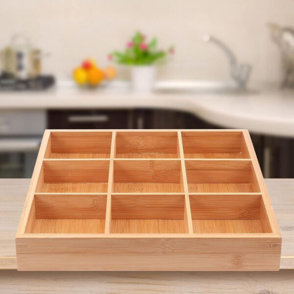 Universal Wooden Organiser (9 Compartment) - Image 4