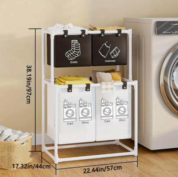 4in1 Laundry Sorter Basket (2 Tier) - Image 4