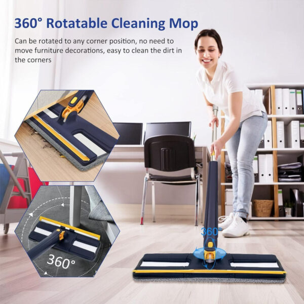 H-Shape Rotatable Adjustable Squeeze Mop - Image 3