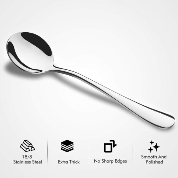 Stainless Steel Soup Spoon Set (6 pcs) - Image 3