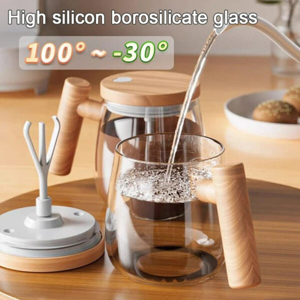 Portable Electric Stirring Glass Coffee Cup (400ml) - Image 3