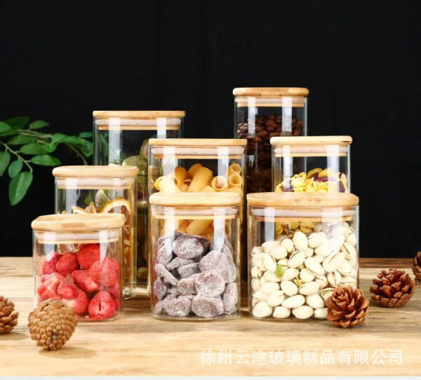 Round Glass Cylinder With Bamboo Lid (100x80cm)(Each) - Image 4