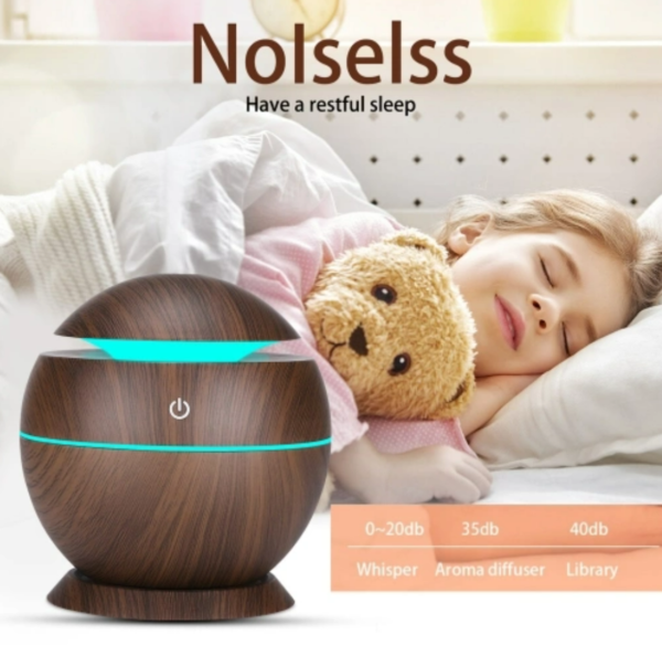 Mini Round LED Ultrasonic Aroma Humidifier (130ml) - Image 5