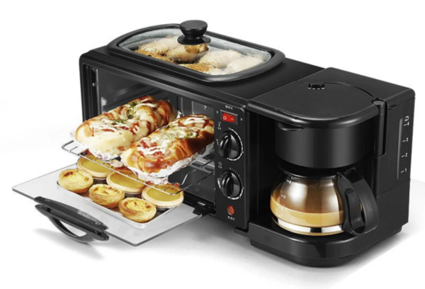 3in1 Electric Breakfast Maker Multifunction Coffee Maker Frying Pan Mini Oven - Image 3