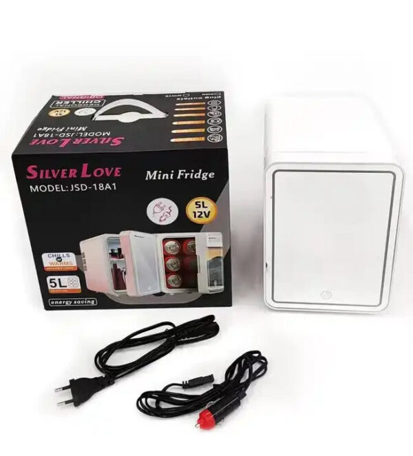 Portable Mini Beauty Refrigerator With Led Mirror (5L)(12V) - Image 3