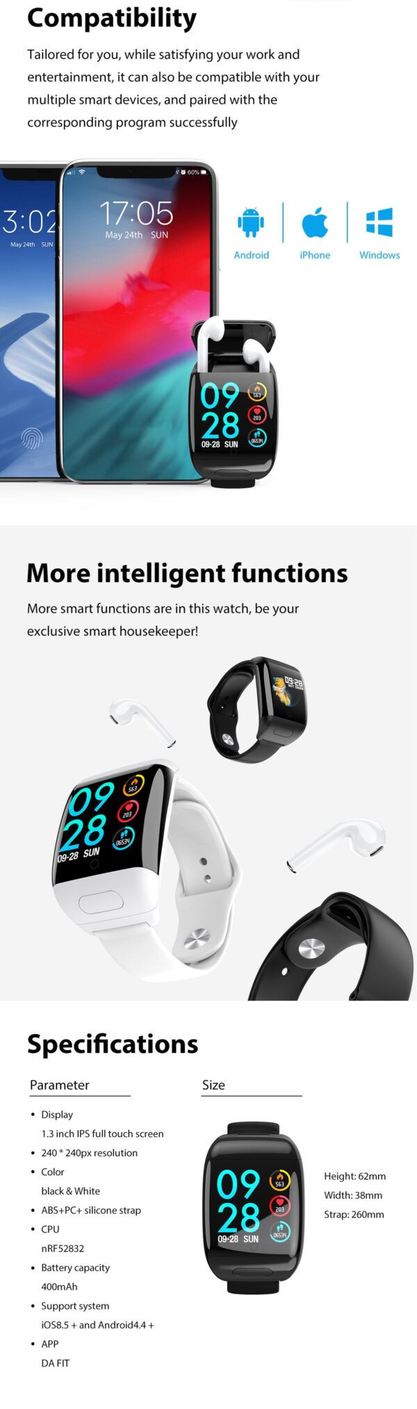 Smart Watch with Wireless Earbuds - Image 4