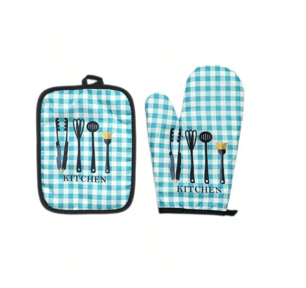 Check Oven Mitt And Potholder Set (Checkered)(2 pcs) - Image 5