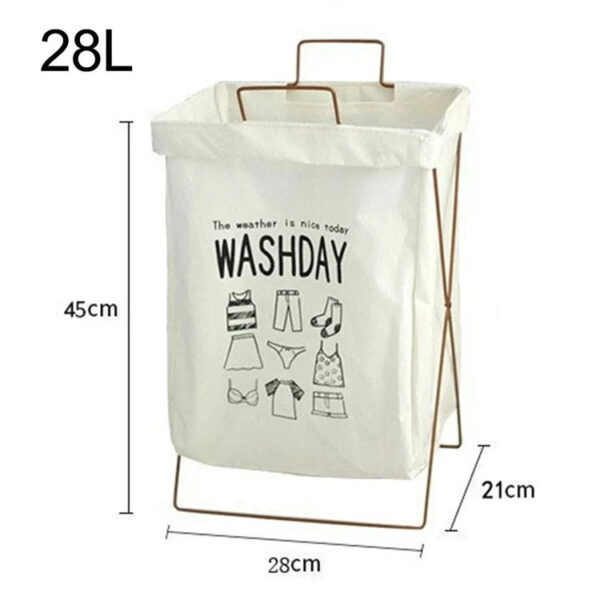 Cotton Linen Dirty Clothes Hamper Washing Basket - Image 3