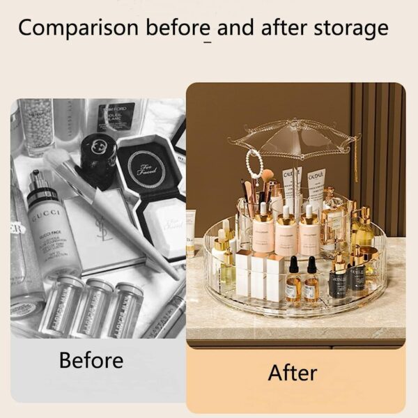 Rotating Make-Up Organiser With Umbrella Hook - Image 4