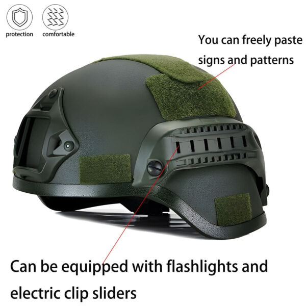 Universal Tactical Helmet with Side Rail - Image 3