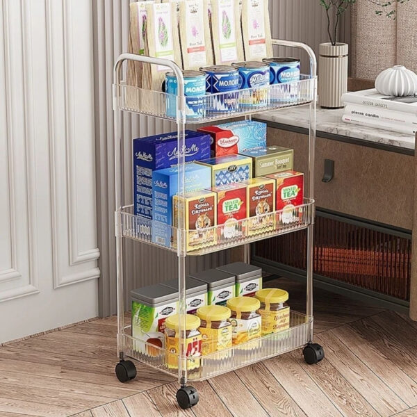 Multifunctional Home Storage Acrylic Trolley (3 Tier) - Image 2