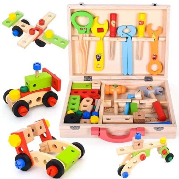 Kids Wooden Toolbox Kit - Image 3