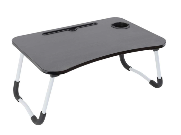 Portable Foldable Laptop Table With Drawer (Black) - Image 5