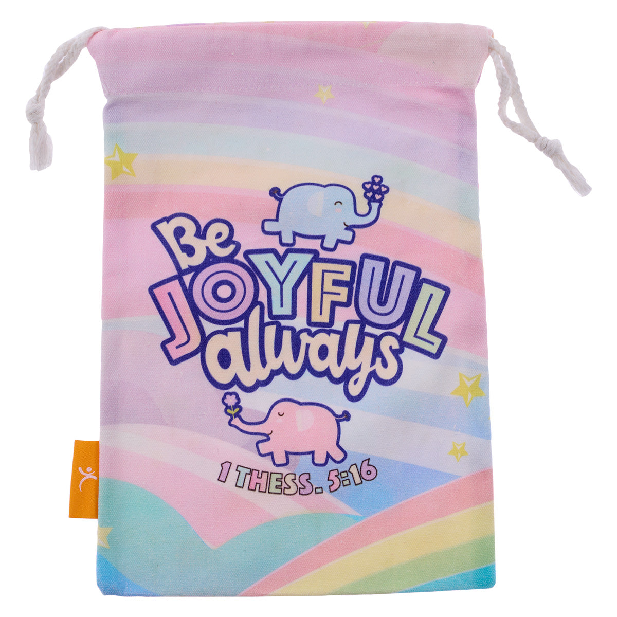 Be Joyful Always Small Cotton Drawstring Bag – 1 Thess. 5:16