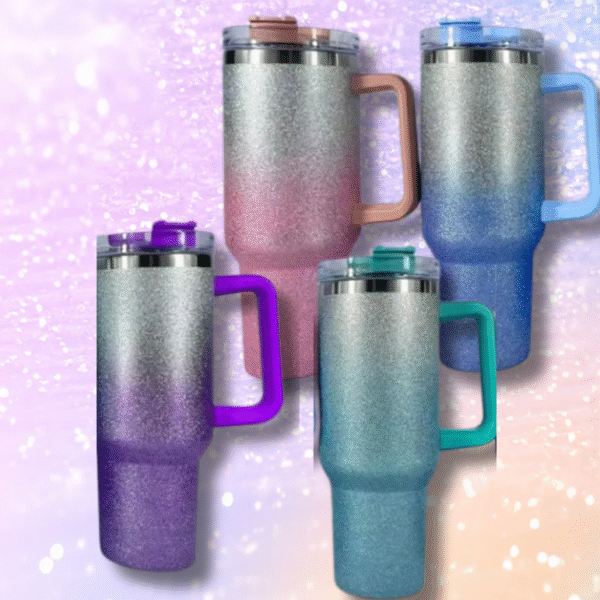 Stainless Steel Vacuum Insulated Glitter Tumbler with Lid (1200ml) - Image 5