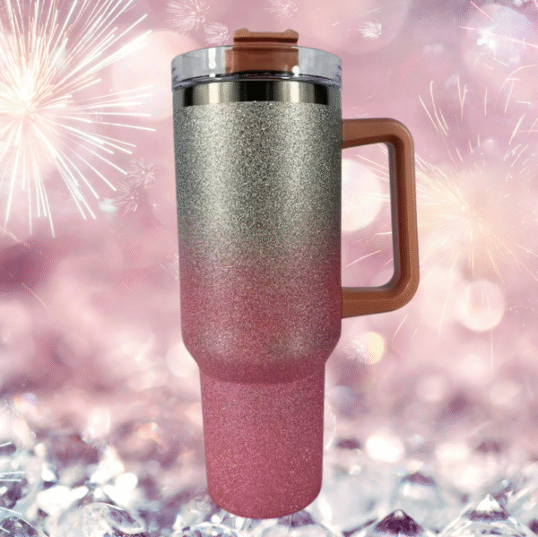 Stainless Steel Vacuum Insulated Glitter Tumbler with Lid (1200ml) - Image 3
