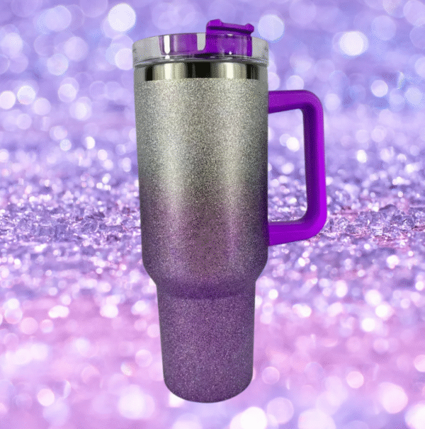 Stainless Steel Vacuum Insulated Glitter Tumbler with Lid (1200ml) - Image 2