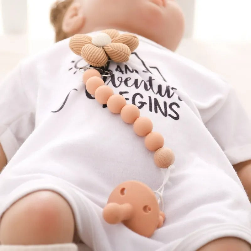Flower Silicone Pearl Pacifier Chain (Pacifier Excluded)